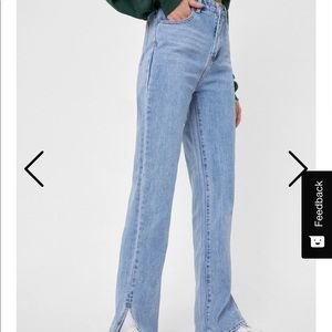Slit straight Jean